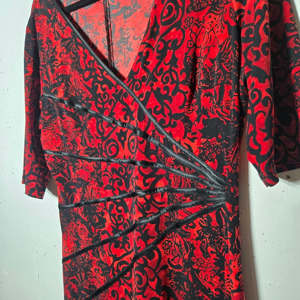 Dressbarn V-Neck Sheath Dress 12 Witchy Whimsigoth Y2K Romantic Goth Dark Siren - Picture 5 of 10